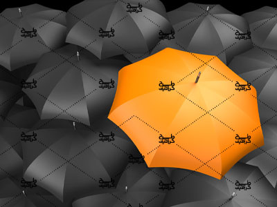 دانلود عکس چتر های سیاه و نارنجی