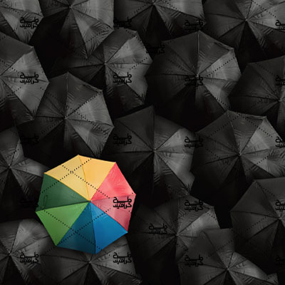 دانلود عکس چتر های مشکی و رنگی