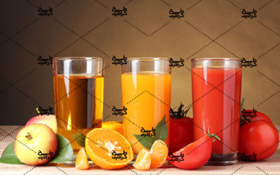 دانلود تصویر آب سیب، پرتقال و گوجه فرنگی