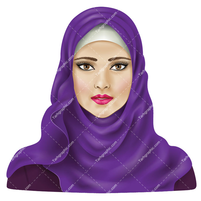 طرح وکتور زن با حجاب و روسری