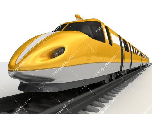 تصویر قطار زرد رنگ و شیک