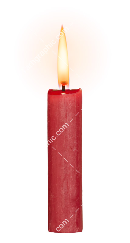 تصویر کیفیت بالا از شمع قرمز روشن با فرمت png