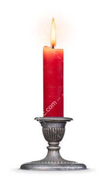 عکس دوربری شمع قرمز رنگ و جا شمعی