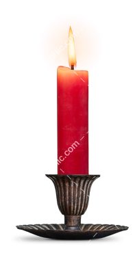 تصویر RGB شمع روشن قرمز رنگ و جا شمعی