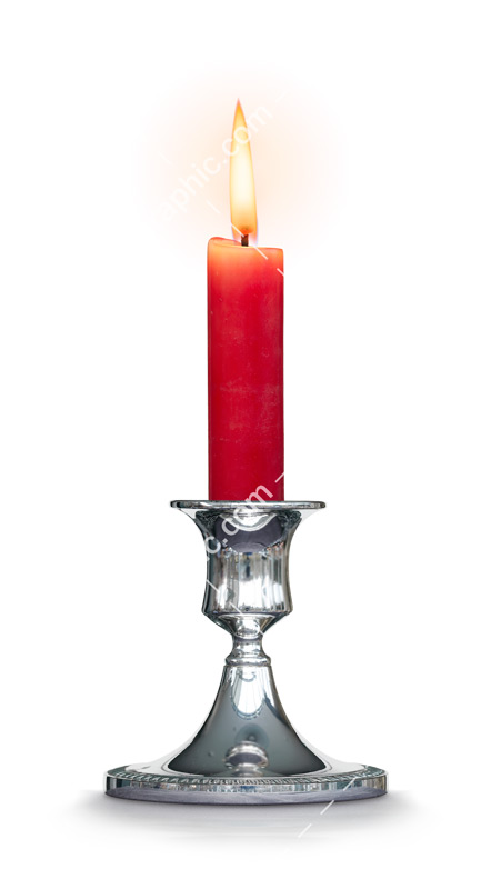 عکس RGB شمع قرمز رنگ و جا شمعی زیبا